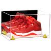 Better Display Cases Acrylic Shoe Pair Display Case - Large Rectangle Box with Mirror Case, Clear Base and Yellow Risers 15.25" x 12" x 9" (A082/V13) view 1