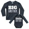 Big Brother Little Brother Shirts Matching Outfits Sibling Gifts Baby Set (Charcoal Black - Long Sleeve, Kids (7y)/ Baby (NB)) view 1