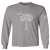 0337. South Carolina State Flag Logo Palmetto Men's Long Sleeve t Shirt (Light Gray X-Large) view 1