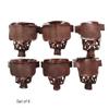 Leather Pool Table Pockets Brown Billiard Pockets Made of Genuine Leather, Set of 6, with Brick Pattern Shield, Brown or Walnut view 2