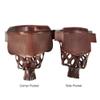 Leather Pool Table Pockets Brown Billiard Pockets Made of Genuine Leather, Set of 6, with Brick Pattern Shield, Brown or Walnut view 3