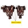Leather Pool Table Pockets Brown Billiard Pockets Made of Genuine Leather, Set of 6, with Brick Pattern Shield, Brown or Walnut view 4