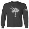 0337. South Carolina State Flag Logo Palmetto Men's Long Sleeve t Shirt (Characol, X-Large) view 1