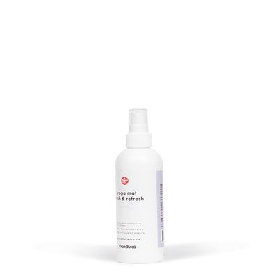 Manduka Yoga Mat Wash and Refresh  100% Natural Essential Oil Yoga Mat Cleaning Spray, Fitness Equipment and Gym Accessories Cleaner, Non-irritating, Pet Friendly - Lavender Scent, 8 oz