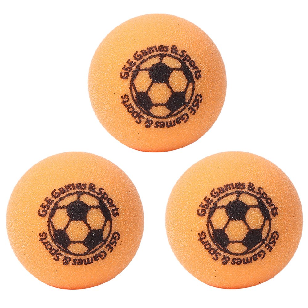 GSE Games & Sports Expert Set of 3 Regulation Size 35mm(1.38") Table Replacement Foosball Balls, Official Tournament Table Soccer Balls, Foosball Table Accessories(Orange)