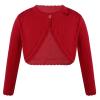 YOOJIA Girls Knit Cardigan Shrug Long Sleeve Button Closure Bolero Flower Girl Dress Cover Cropped Coat Sweater Red 4 view 1