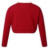 YOOJIA Girls Knit Cardigan Shrug Long Sleeve Button Closure Bolero Flower Girl Dress Cover Cropped Coat Sweater Red 4 view 2