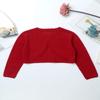 YOOJIA Girls Knit Cardigan Shrug Long Sleeve Button Closure Bolero Flower Girl Dress Cover Cropped Coat Sweater Red 4 view 4