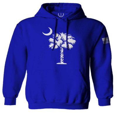 0337. South Carolina State Flag Logo Palmetto Sweatshirt Pullover Hoodie (Royal, 2X-Large)