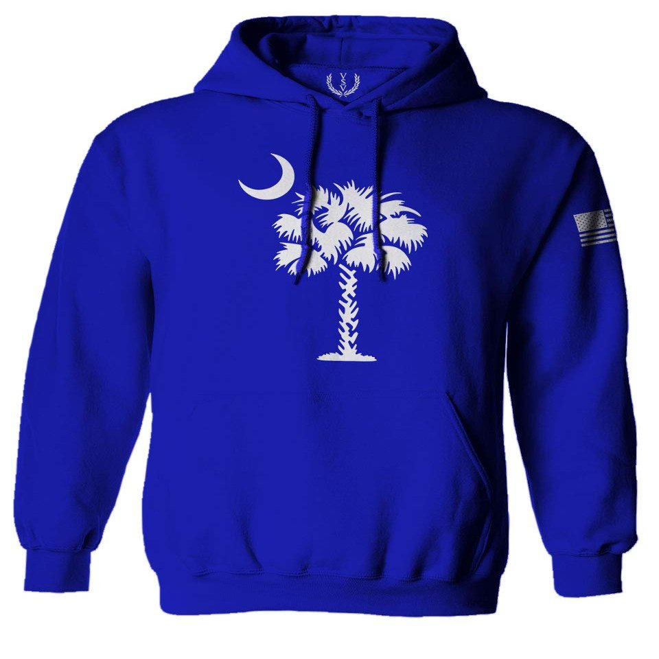 0337. South Carolina State Flag Logo Palmetto Sweatshirt Pullover Hoodie (Royal, 2X-Large)