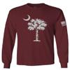 0337. South Carolina State Flag Logo Palmetto Men's Long Sleeve t Shirt (Maroon 2X Large) view 1