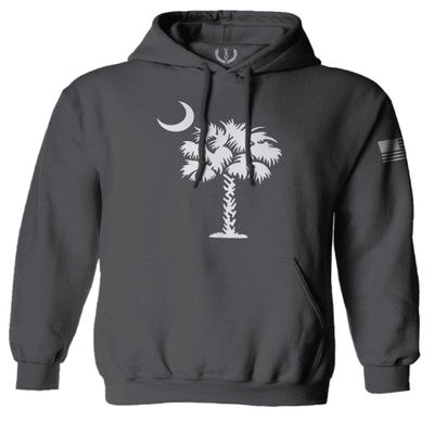 0337. South Carolina State Flag Logo Palmetto Sweatshirt Pullover Hoodie (Characoal, Medium) Charcoal