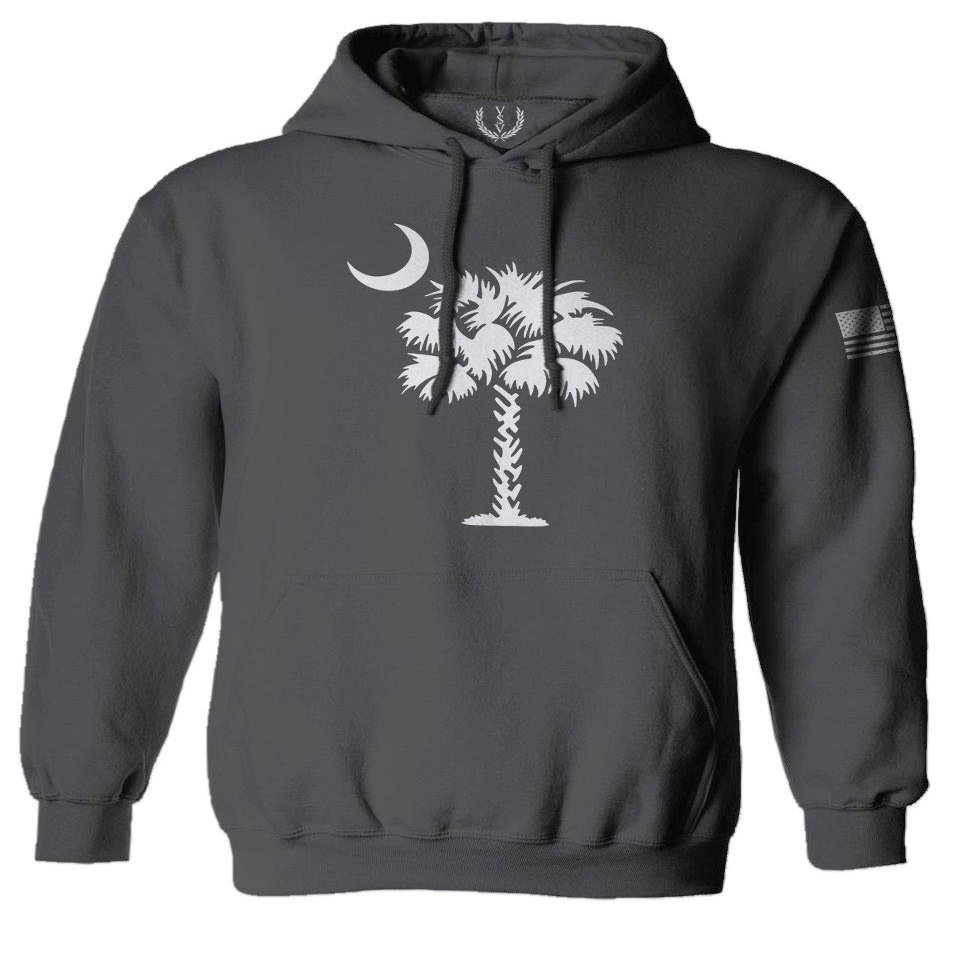 0337. South Carolina State Flag Logo Palmetto Sweatshirt Pullover Hoodie (Characoal, Medium) Charcoal