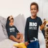 Big Brother Little Brother Shirts Matching Outfits Sibling Gifts Baby Set (Charcoal Black - Long Sleeve, Kids (2y)/ Baby (1-3M)) view 2