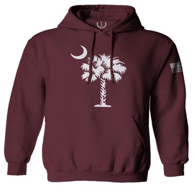 0337. South Carolina State Flag Logo Palmetto Sweatshirt Pullover Hoodie (Maroon, Large)