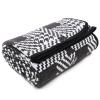 PuTian Merino Wool Blanket - 87" x 63" Thick Warm Soft Large Bed Throw - Great for Camping, Outdoors, Travel, Car, Couch, All Seasons Houndstooth Black view 1