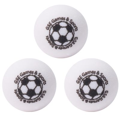 GSE Games & Sports Expert Set of 3 Regulation Size 35mm(1.38") Table Replacement Foosball Balls, Official Tournament Table Soccer Balls, Foosball Table Accessories (White)