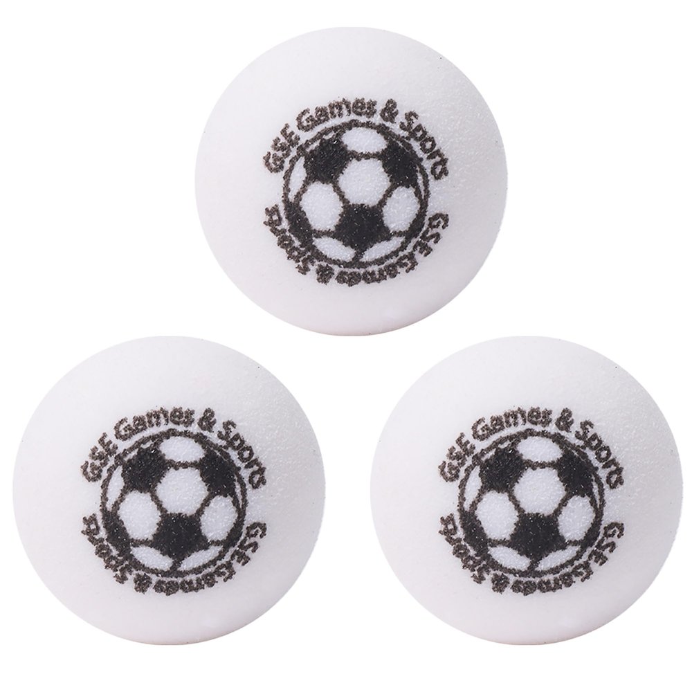 GSE Games & Sports Expert Set of 3 Regulation Size 35mm(1.38") Table Replacement Foosball Balls, Official Tournament Table Soccer Balls, Foosball Table Accessories (White)