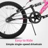 JOYSTAR Contender 20 Inch Kids Bike for Boys & Girls Ages 7-13 Years 20" Mountain Bike with Full Dual-Suspension Steel Frame and 1-Speed Drivetrain with Kickstand Pink view 3