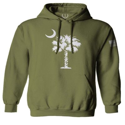 0337. South Carolina State Flag Logo Palmetto Sweatshirt Pullover Hoodie (Olive Medium)