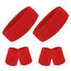 2 Sets Sports Headband and Wristbands, 4 Pieces Colorful Striped American Flag Style Sweatbands for Men and Women (Bright Red)