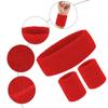 2 Sets Sports Headband and Wristbands, 4 Pieces Colorful Striped American Flag Style Sweatbands for Men and Women (Bright Red) view 4