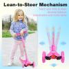 BELEEV Scooters for Kids Ages 3-12, 3 Wheel Kick Scooter for Toddlers Girls Boys, 4 Adjustable Height, Lean to Steer, Light up Wheels, Extra-Wide Deck, Easy to Assemble for Children (Matte Pink) view 4