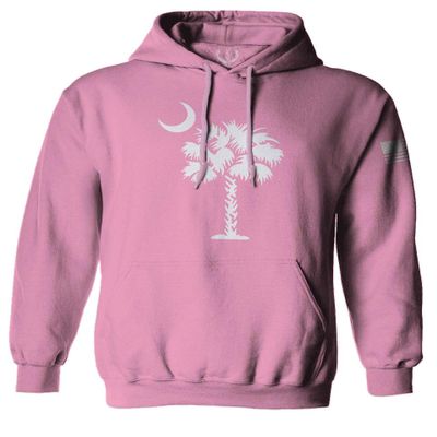 0337. South Carolina State Flag Logo Palmetto Sweatshirt Pullover Hoodie (Pink, Large)