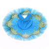 FEESHOW Girls Gold Embroidered Ballet Dress Camisole Leotard Tutu Skirt Swan Lake Performance Dance wear Costumes Light Blue 8 view 4