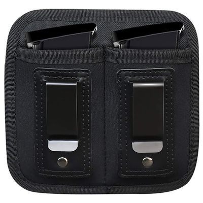 ACEXIER Universal Double Magazine Pouch for 9mm .40 .45 .380 .357, IWB Mag Holster Concealed Cary for Double Stack, Mag Holder for Glock19 43 17 1911 S&W M&P, IWB Clip Magazine Pouch IWB Pistol Ammo