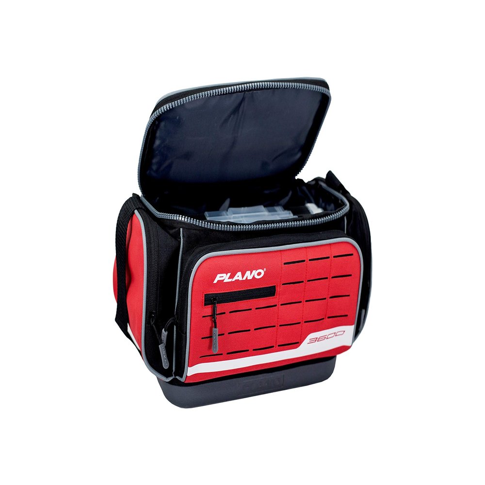 Plano Weekend Series 3600 Deluxe Tackle Case, Medium, Red Fabric, Includes 2 3600 Stowaway Utility Storage Boxes, Soft Fishing Tackle Bag, Premium Storage
