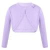 YOOJIA Girls Knit Cardigan Shrug Long Sleeve Button Closure Bolero Flower Girl Dress Cover Cropped Coat Sweater Purple 4 view 1