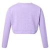 YOOJIA Girls Knit Cardigan Shrug Long Sleeve Button Closure Bolero Flower Girl Dress Cover Cropped Coat Sweater Purple 4 view 2