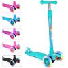 BELEEV Scooters for Kids 3 Wheel Kick Scooter for Toddlers Girls Boys, 4 Adjustable Height, Lean to Steer, Light up Wheels, Extra-Wide Deck, Easy to Assemble for Children Ages 3-12 (Matte Aqua) view 1