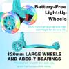 BELEEV Scooters for Kids 3 Wheel Kick Scooter for Toddlers Girls Boys, 4 Adjustable Height, Lean to Steer, Light up Wheels, Extra-Wide Deck, Easy to Assemble for Children Ages 3-12 (Matte Aqua) view 2