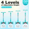 BELEEV Scooters for Kids 3 Wheel Kick Scooter for Toddlers Girls Boys, 4 Adjustable Height, Lean to Steer, Light up Wheels, Extra-Wide Deck, Easy to Assemble for Children Ages 3-12 (Matte Aqua) view 3