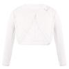 YOOJIA Girls Knit Cardigan Shrug Long Sleeve Button Closure Bolero Flower Girl Dress Cover Cropped Coat Sweater White 4 view 1