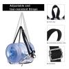 KAMO Drawstring Backpack With Shoe Compartment, Two Water Bottle Holders - Large String Bag for Sport, Swimming, Yoga, Travel - Athletic Sackpack for Men and Women view 4
