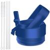 AIPENQ Straw Cap for YETI Rambler Bottle and RTIC Bottle, Straw Lid with 2 Straws and 2 Brushes (Dark Blue) view 1