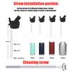 AIPENQ Straw Cap for YETI Rambler Bottle and RTIC Bottle, Straw Lid with 2 Straws and 2 Brushes (Dark Blue) view 3