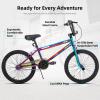 JOYSTAR Gemsbok 20" Kids BMX Bike for Boys Girls Ages 7-12, Freestyle Children's Bicycle with Dual Hand Brakes and 20 Inch Wheels Oil Slick view 2