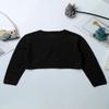 ranrann Kids Girls Long Sleeve Bolero Cardigan Shrug Single Button Cropped Knitted Sweater Jacket Girls Dress Cover Up Black 4 view 4