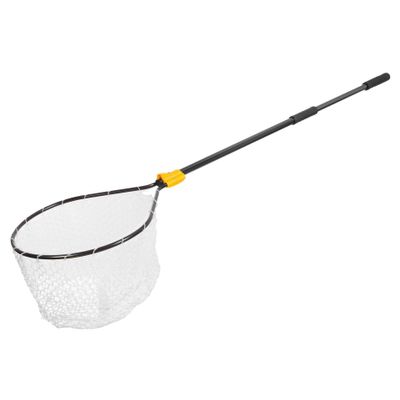 Frabill Conservation Telescoping Handle Net | Teardrop Hoop Size: 21" X 24" | Telescoping Handle: 35-60"| Net Depth: 13",Black/Yellow