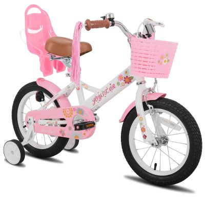 JOYSTAR 16 Inch Kids Bike Little Daisy Girls Bike with Training Wheels Doll Bike Seat Basket & Streamers Princess Kids Bicycle for Girls Toddler of 4-7 Years Toddler Girl Bikes White