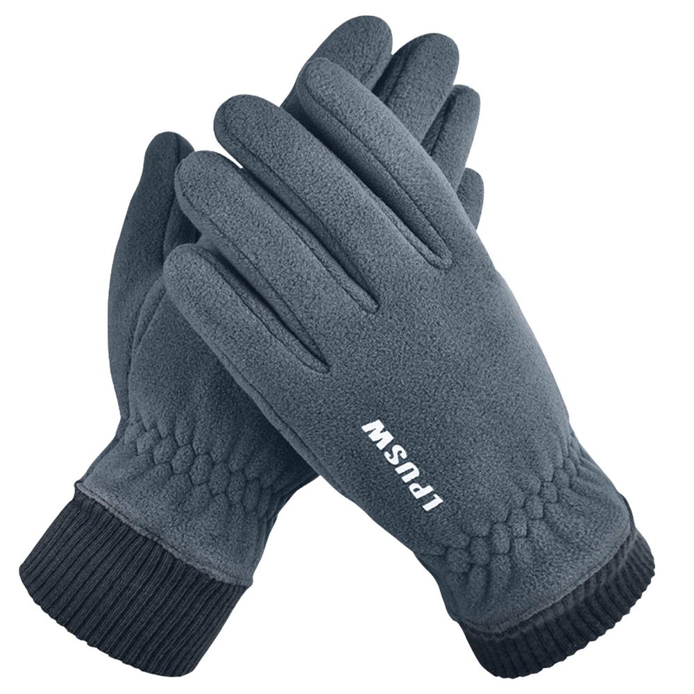 FUFU Gloves Winter Cycling Gloves, Waterproof Touch Screen Bike Glove for Outdoor Running Training (Color : Grey)