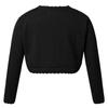 YOOJIA Girls Knit Cardigan Shrug Long Sleeve Button Closure Bolero Flower Girl Dress Cover Cropped Coat Sweater Black 4 view 2
