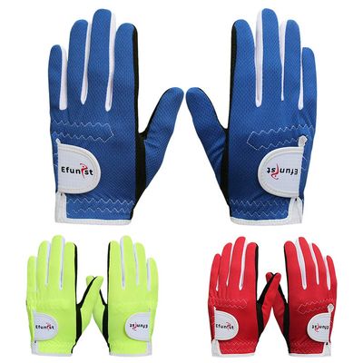 Efunist 1 Pair Junior Kids Youth Toddler Boys Girls Golf Gloves Dura Feel Blue Red Green Left Hand Right Hand (Blue, X-Large)