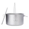 iBasingo Titanium Camping Pot with Lid 2.9L Ultralight Backpacking Cookware with Foldable Handle for Hiking, Picnic & Outdoor Durable Portable Metal Cooking Ti Hanging Pot Ti2045C view 1