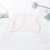 YOOJIA Girls Knit Cardigan Shrug Long Sleeve Button Closure Bolero Flower Girl Dress Cover Cropped Coat Sweater White 2 view 3