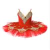 Aislor Girls Embroidered Flower Sequins Ballet Leotard Tutu Dress for Swan Lake Ballerina Performance Modern Dance Red 6 Years view 3
